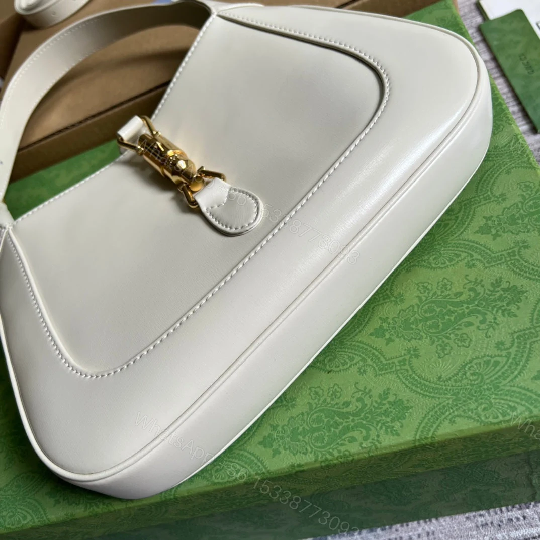 View 5 of GG JACKIE SMALL 28 SHOULDER BAG IN WHITE CALFSKIN