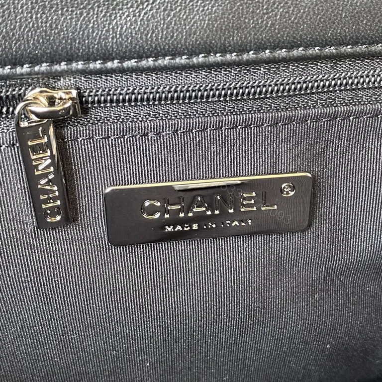 View 4 of Chanel-esque Quilted Leather Bag with Bold Chain Strap