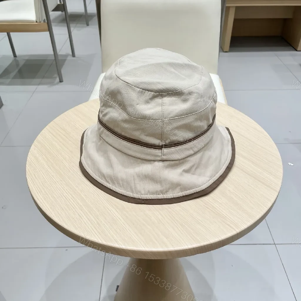View 9 of Beige Lightweight Bucket Hat with Subtle Logo Patch, Classic Style