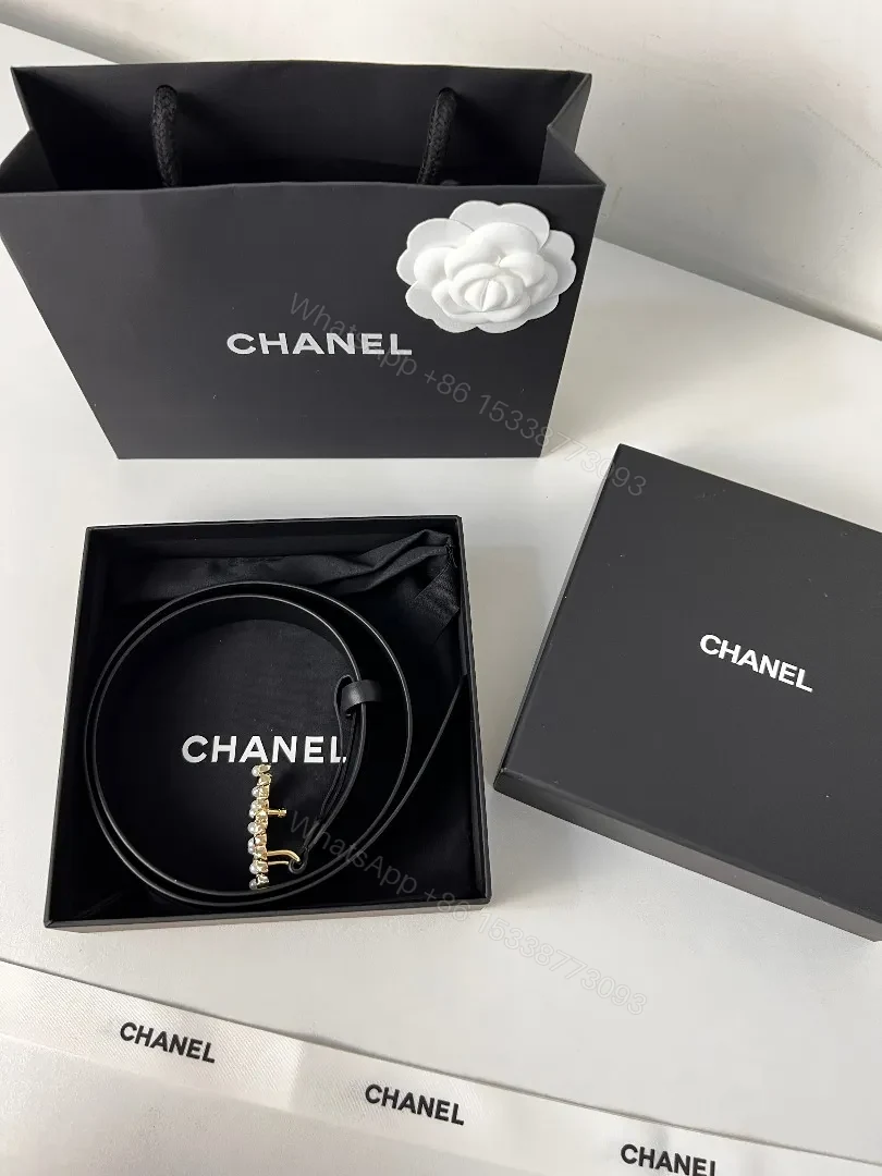 View 5 of Black Leather Belt with Crystal Buckle - Luxe, Versatile Accessory
