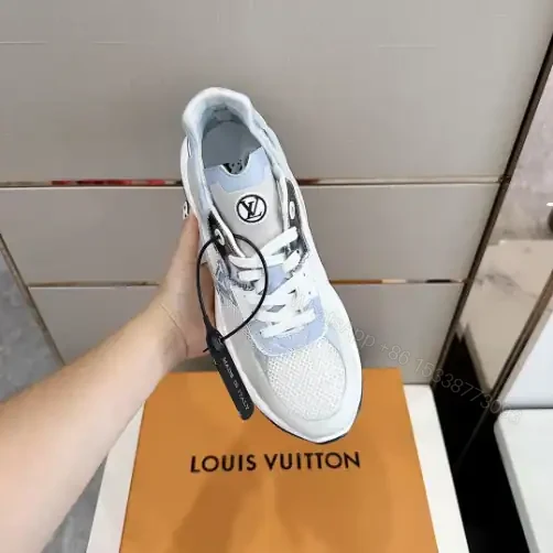 View 3 of LOUIS VUITTON RUN 55 SNEAKERS IN WHITE AND BLUE – LSVT356