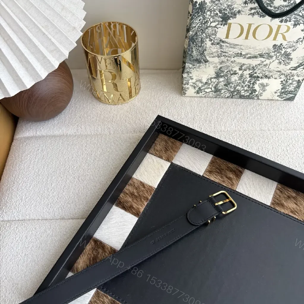 View 6 of Black Leather Clutch Bag - Gold Buckle Strap, Matte Finish