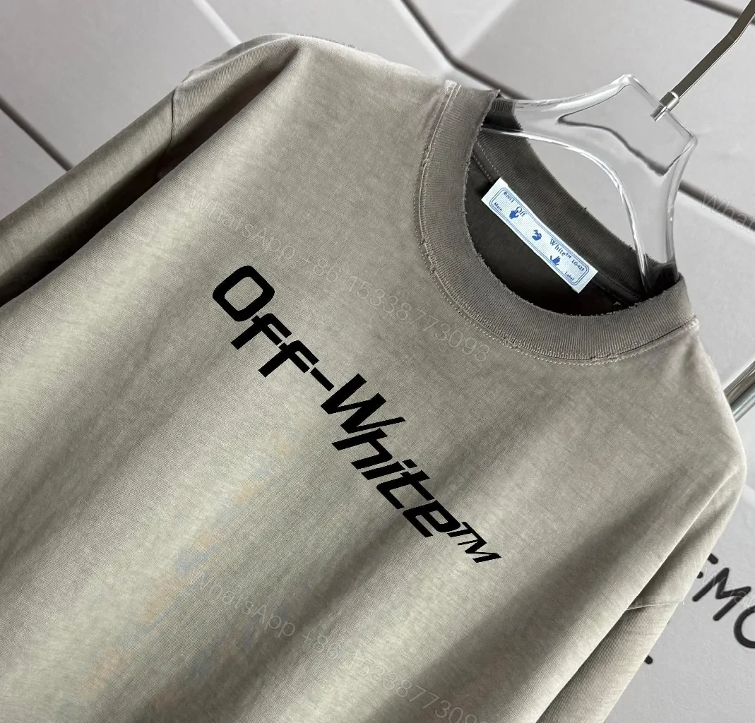View 8 of Neutral Taupe Cotton Graphic Tee with Bold Crest