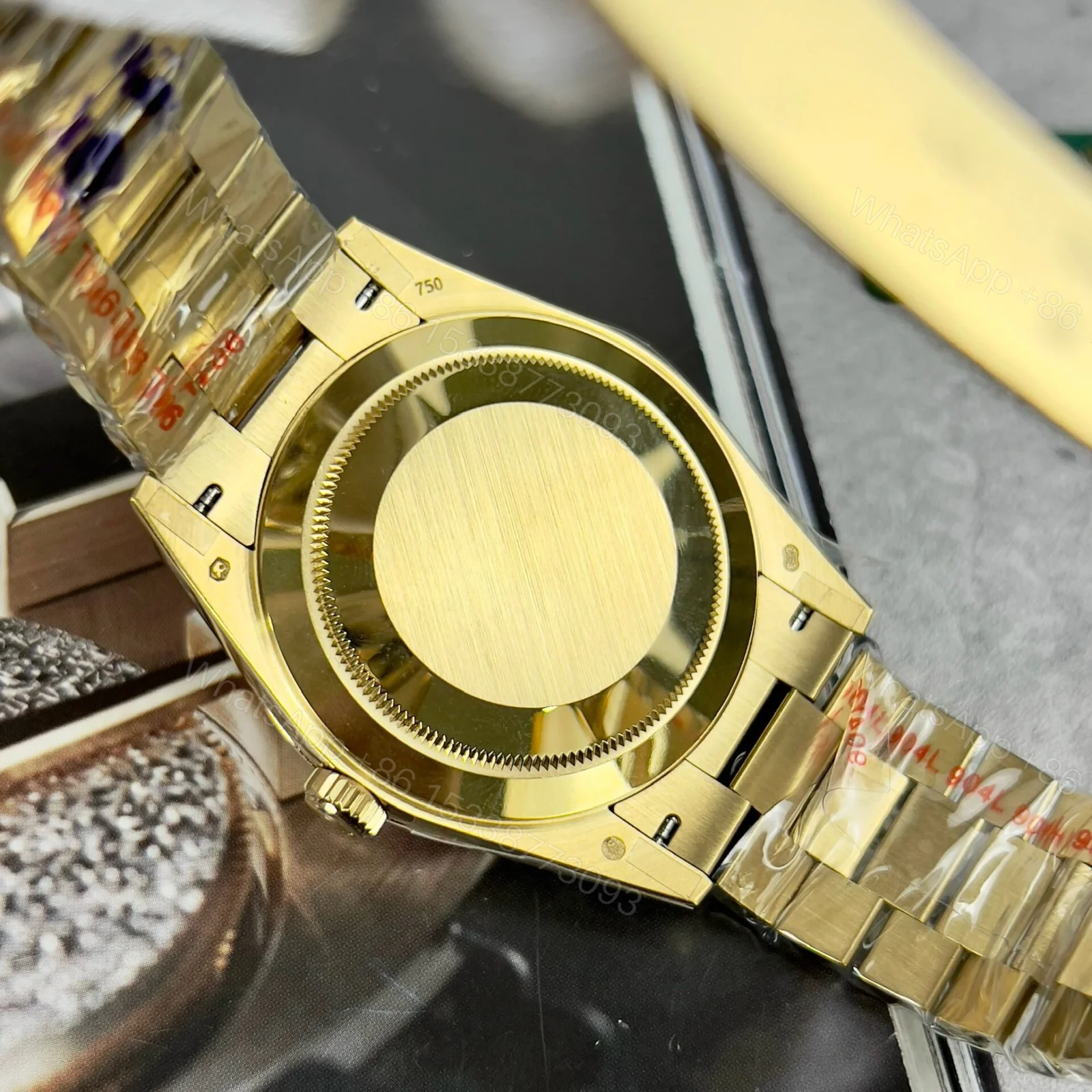 View 8 of Superclone Rolex Day-Date Bright Black Diamond Dial 228238-0004 40 mm