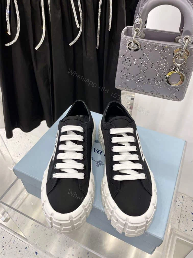 View 3 of PRADA DOUBLE WHEEL RE-NYLON GABARDINE SNEAKERS BLACK – PRD086