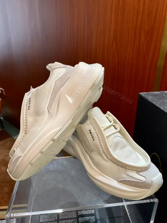 View 4 of PRADA BRUSHED LEATHER SNEAKERS BIKE FABRIC SUEDE – PRD014