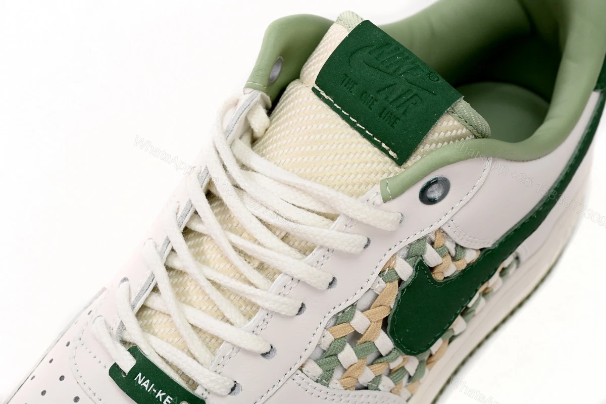 View 7 of Nike Air Force 1 Low '07 Premium NAI-KE Bamboo Weave Sail Gorge Green FN0369-100
