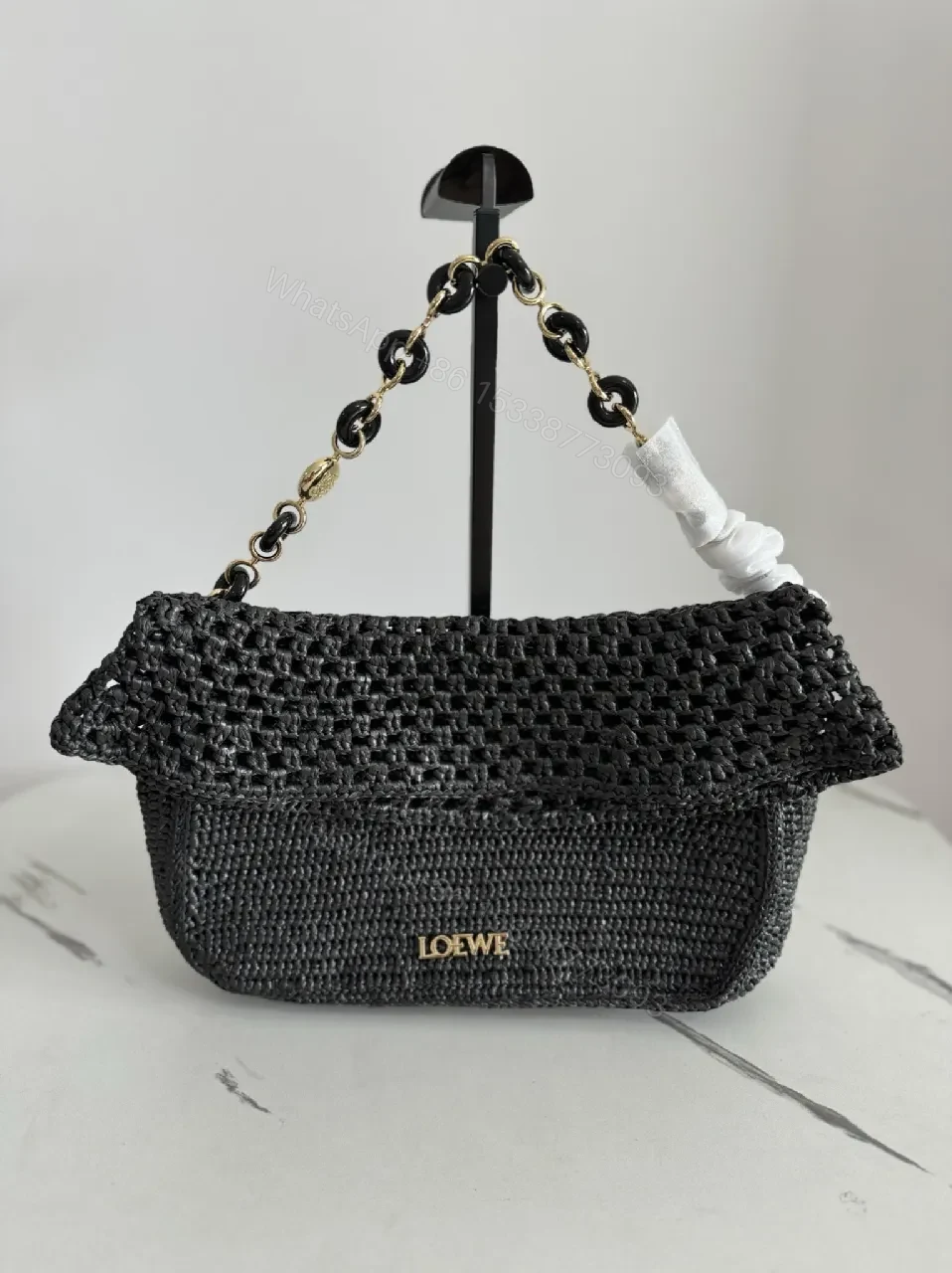 Knotted Texture Black Chain Handbag – Luxe, All‐Day Chic — view 1