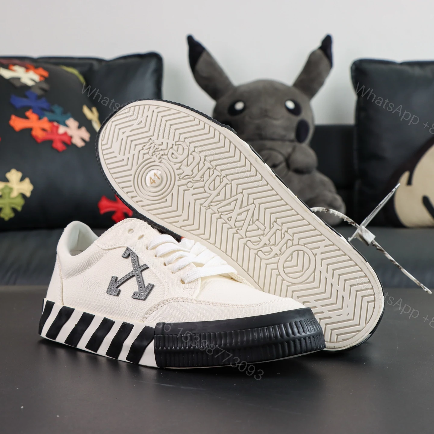 View 3 of Off White Low Vulcanised White Grey