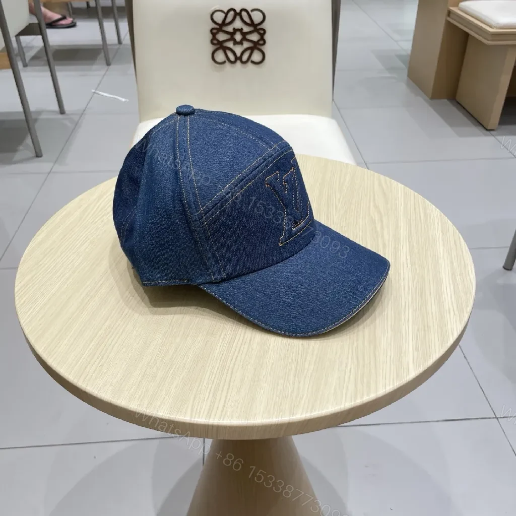 View 9 of Denim Cap with Subtle Monogram, Luxe Everyday Style