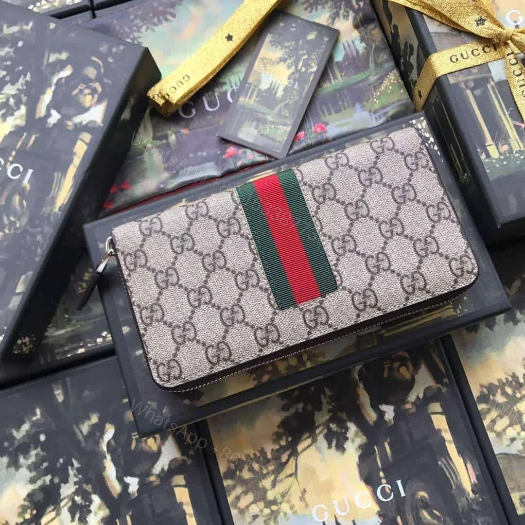 View 2 of GUCCI WEB GG SUPREME ZIP AROUND WALLET