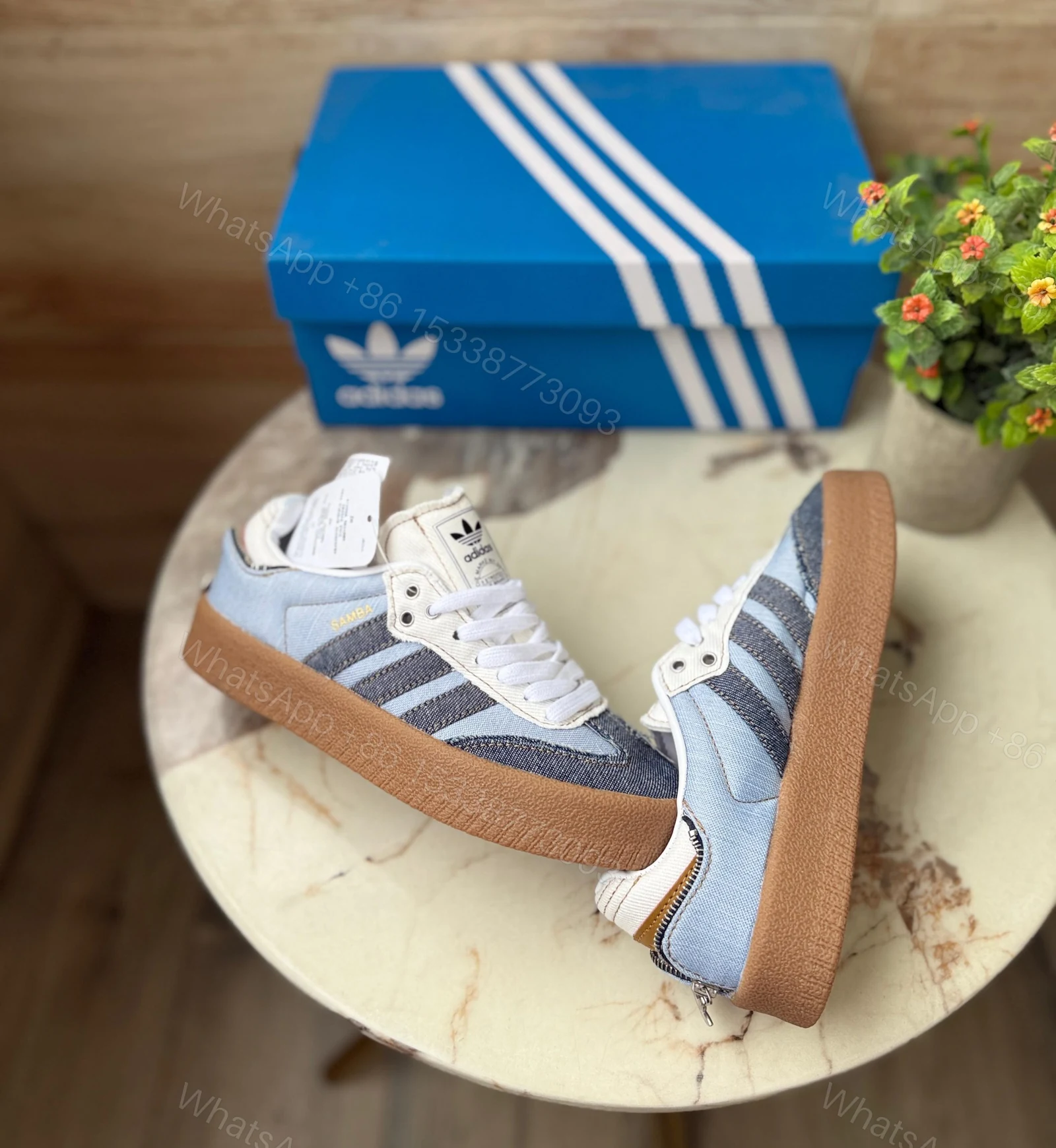 View 6 of NEW ADIDAS OG x ATOMS SAMBA STACKED DENIM REPLICA SHOES