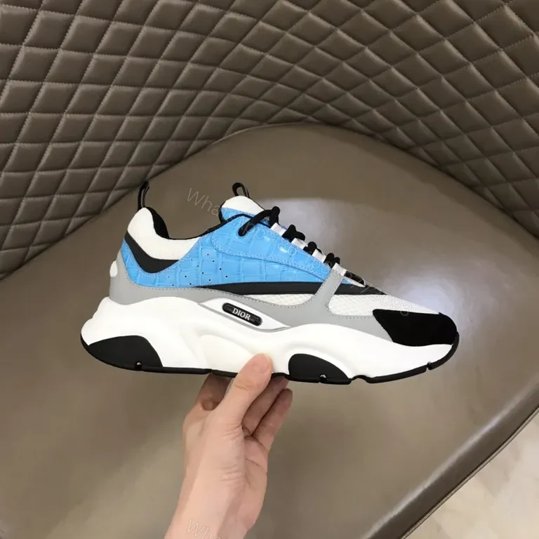 View 4 of White-Black-Grey Electric Blue Luxe Runner: Dior-Inspired