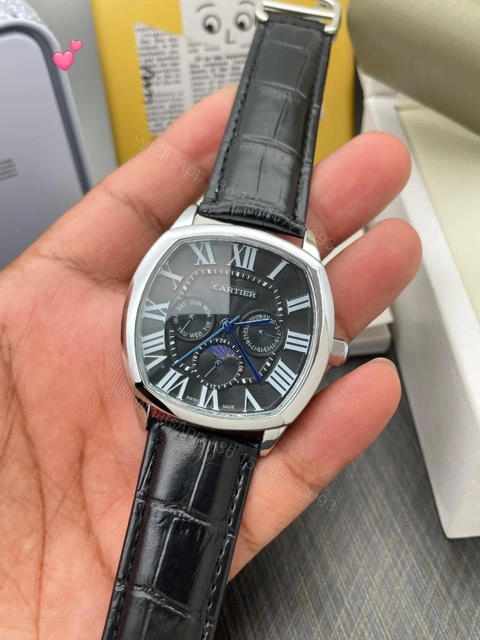 View 5 of FIRST COPY Cartier Lethar belt watch for men