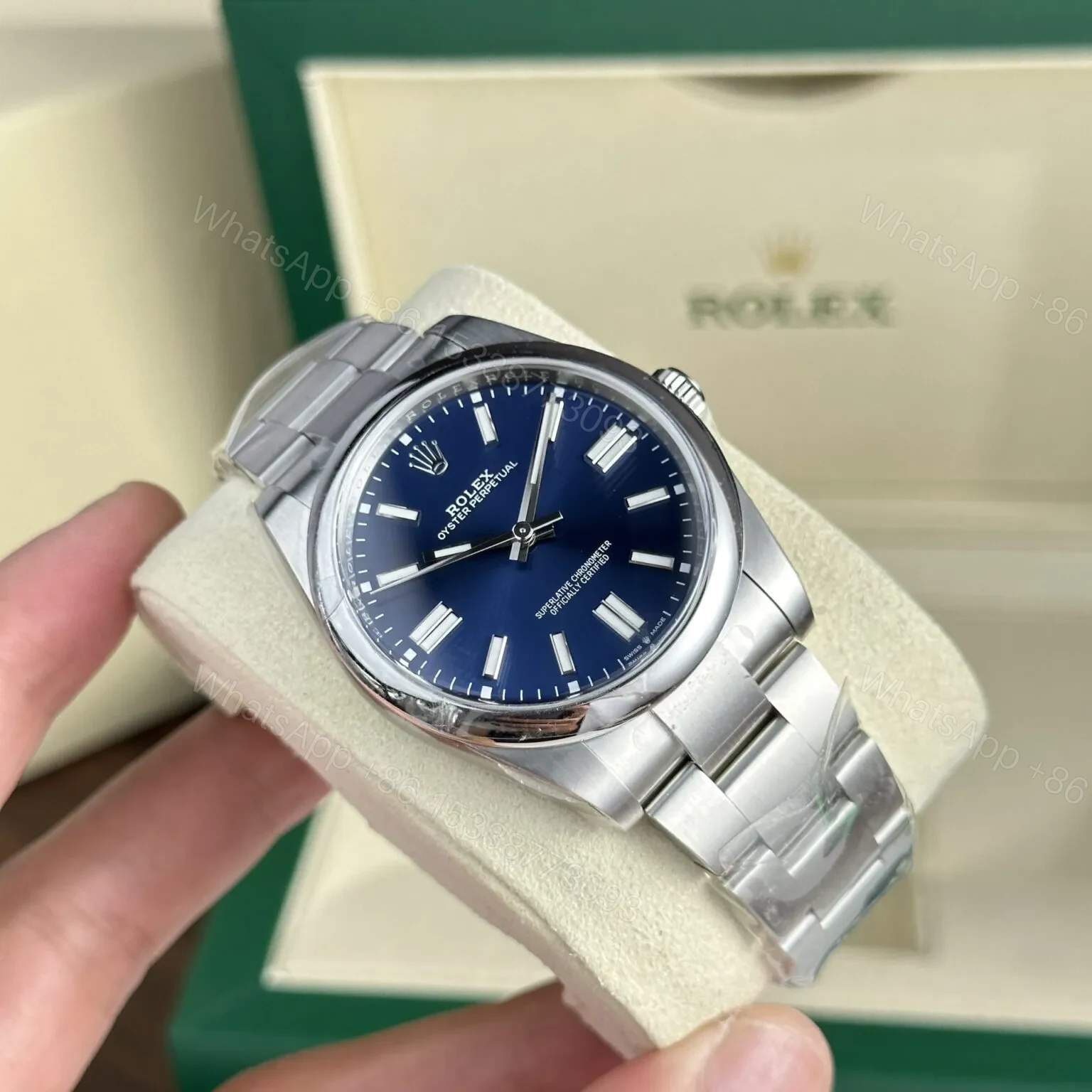 View 3 of Replica Rolex Oyster Perpetual Blue Dial 124300 41mm