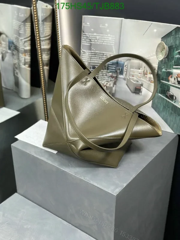 View 41 of Loewe Puzzle Fold Tote in Chocolate/Burgundy Shiny Calfskin DD9633