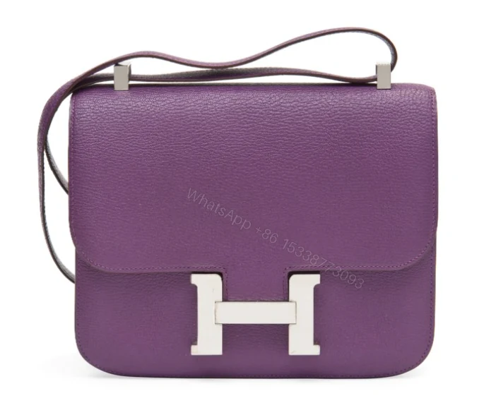 H CONSTANCE MINI EPSOM SILVER-TONED HARDWARE VIOLET 14CM — view 1