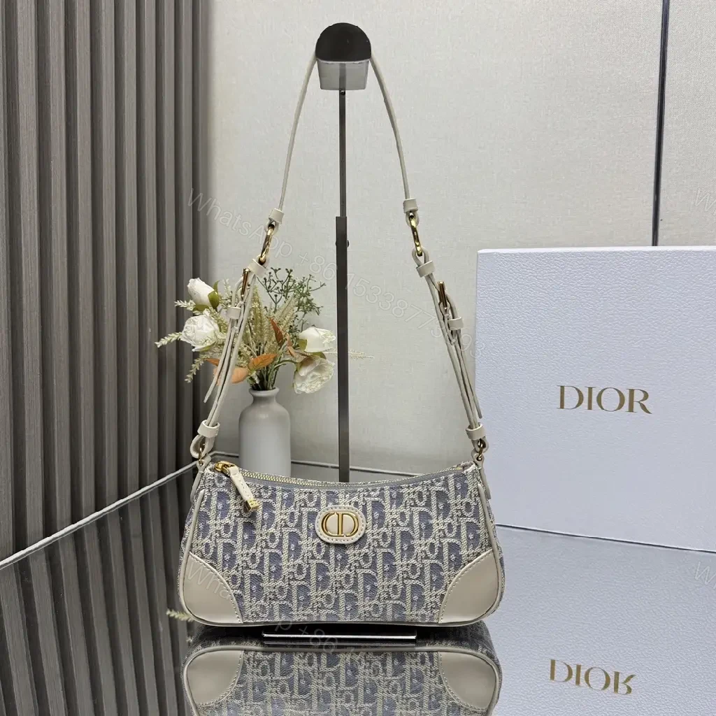 View 10 of Neutral Monogram Shoulder Bag: Leather-Trim, Everyday Luxury