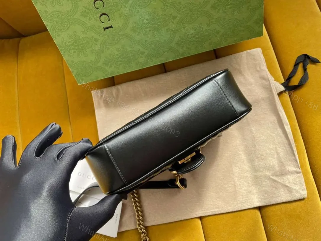 View 2 of Gucci Marmont Like Auth Luxury Women’s Black Handbag 22cm
