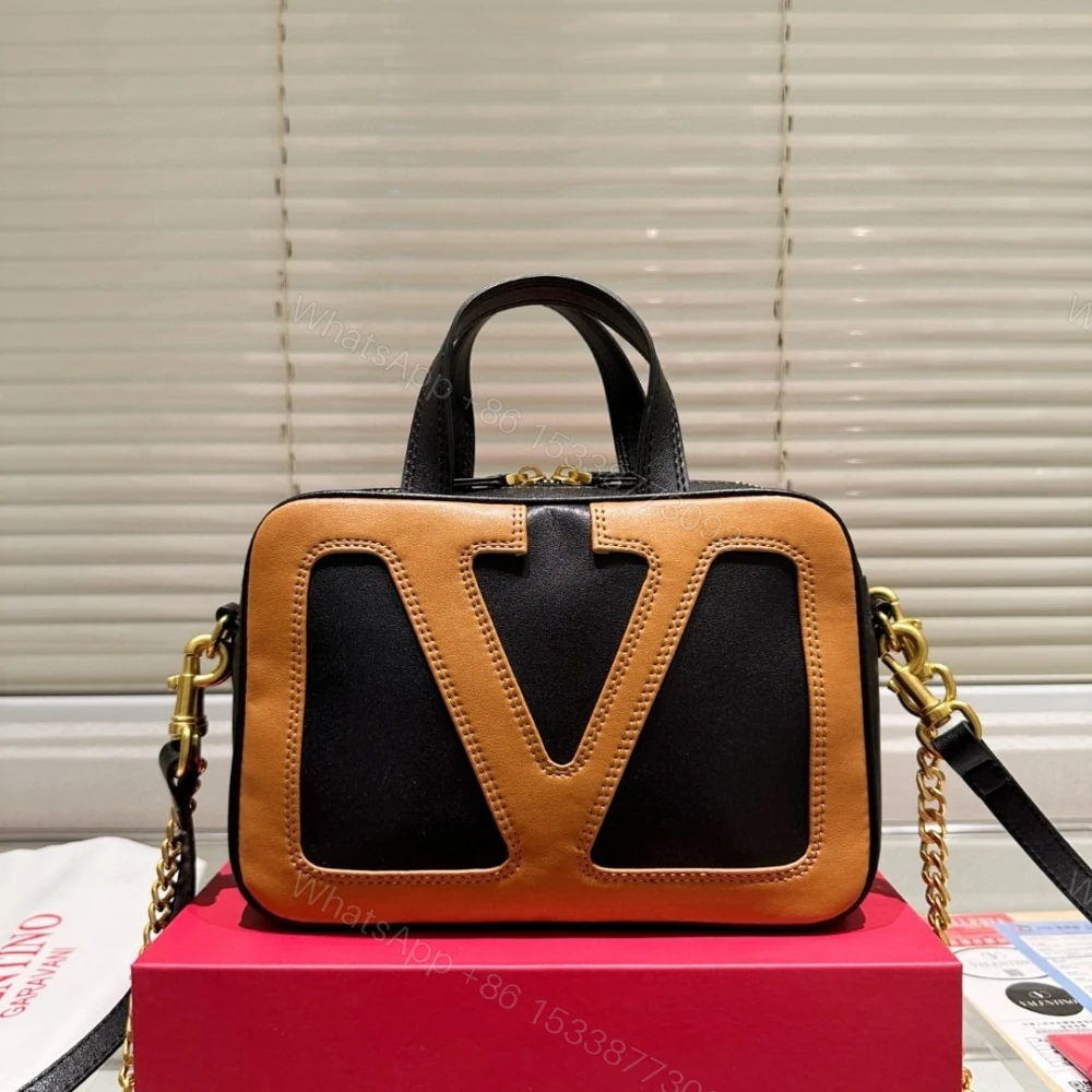 View 2 of VALENTINO GARAVANI VIVA SUPERSTAR NAPPA HANDBAG BLACK AND SPICE 6W0B0R73PTJ RFA