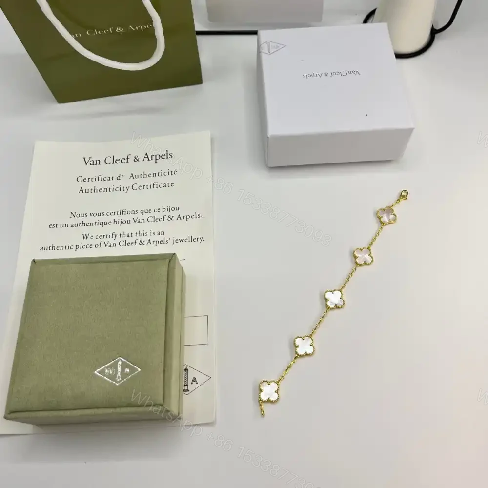 View 6 of 高仿首飾VanCleef&Arpels*RF41800貝母黃金手鏈