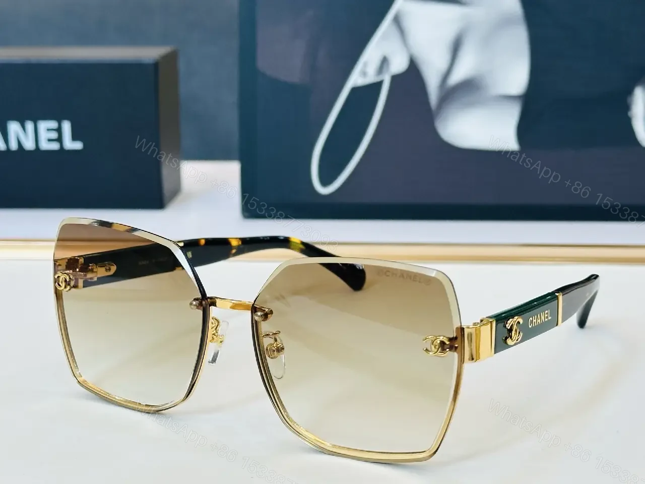 View 6 of Gray-Tone Metal & Acetate Sunglasses: Bold Geometry Lux