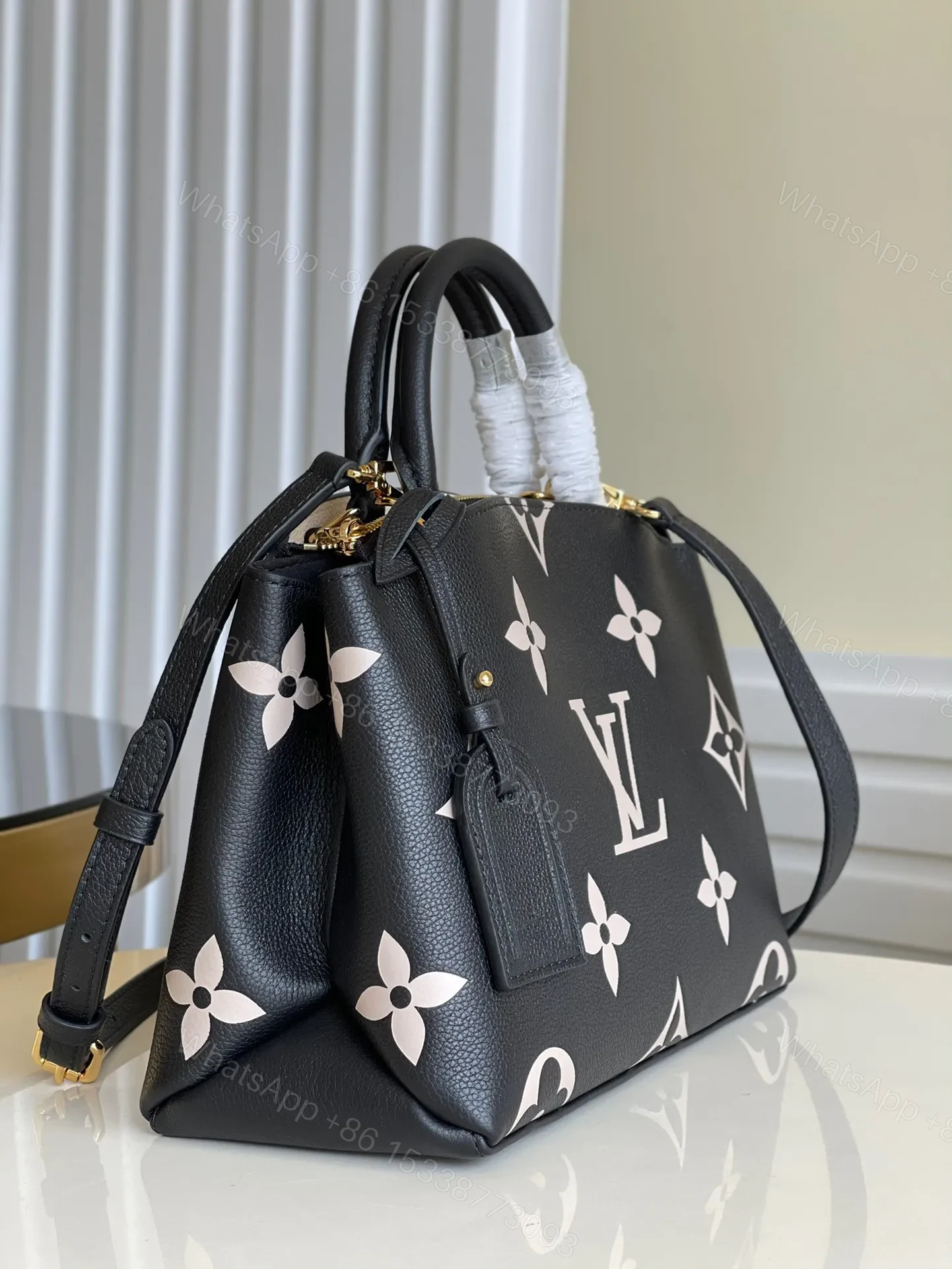 View 3 of Louis Vuitton LV Petit Palais Da Bicolor Monogram Empreinte Handbags 29x18cm
