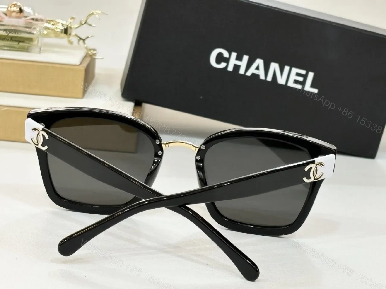 View 2 of Brown Luxury Sunglasses with Gold Detailing - Effortless Chic Eyewear