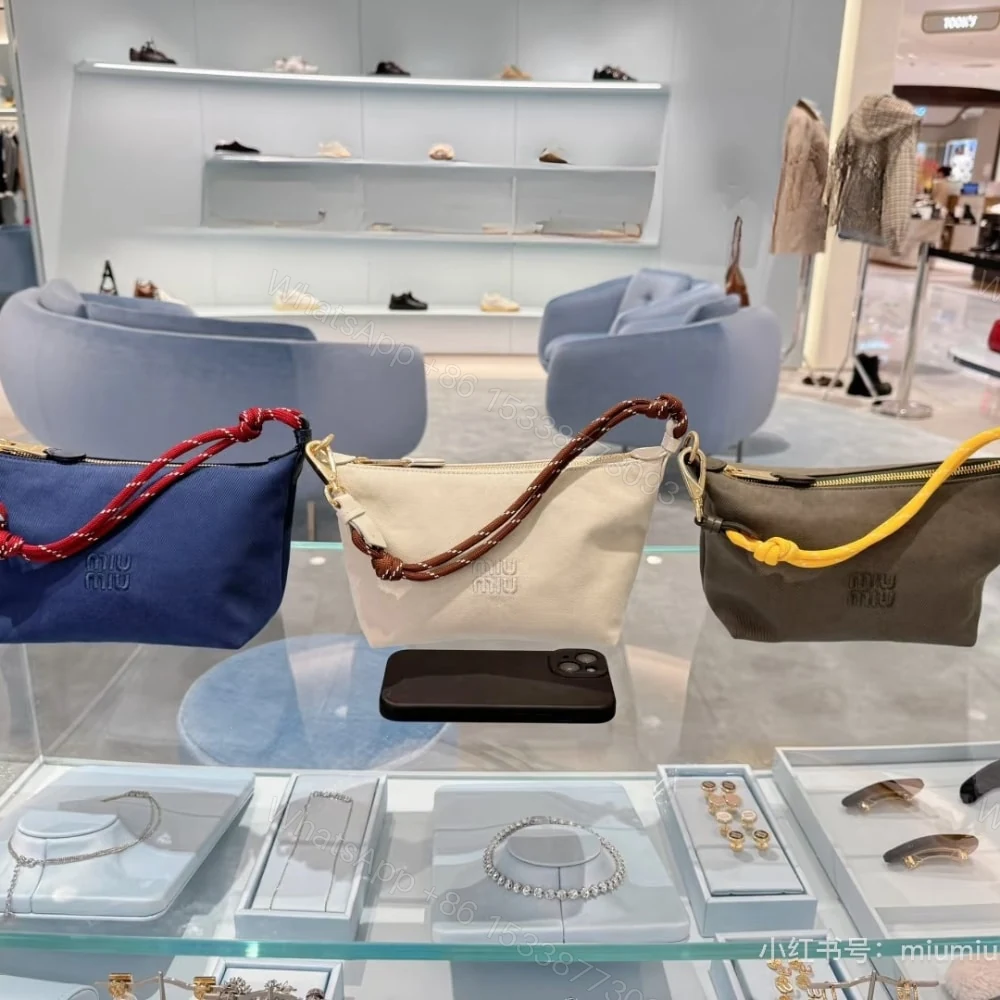 View 4 of MIUMIU GABARDINE POUCH CHALK WHITE 18CM 5NE841 2IA7 F0C42
