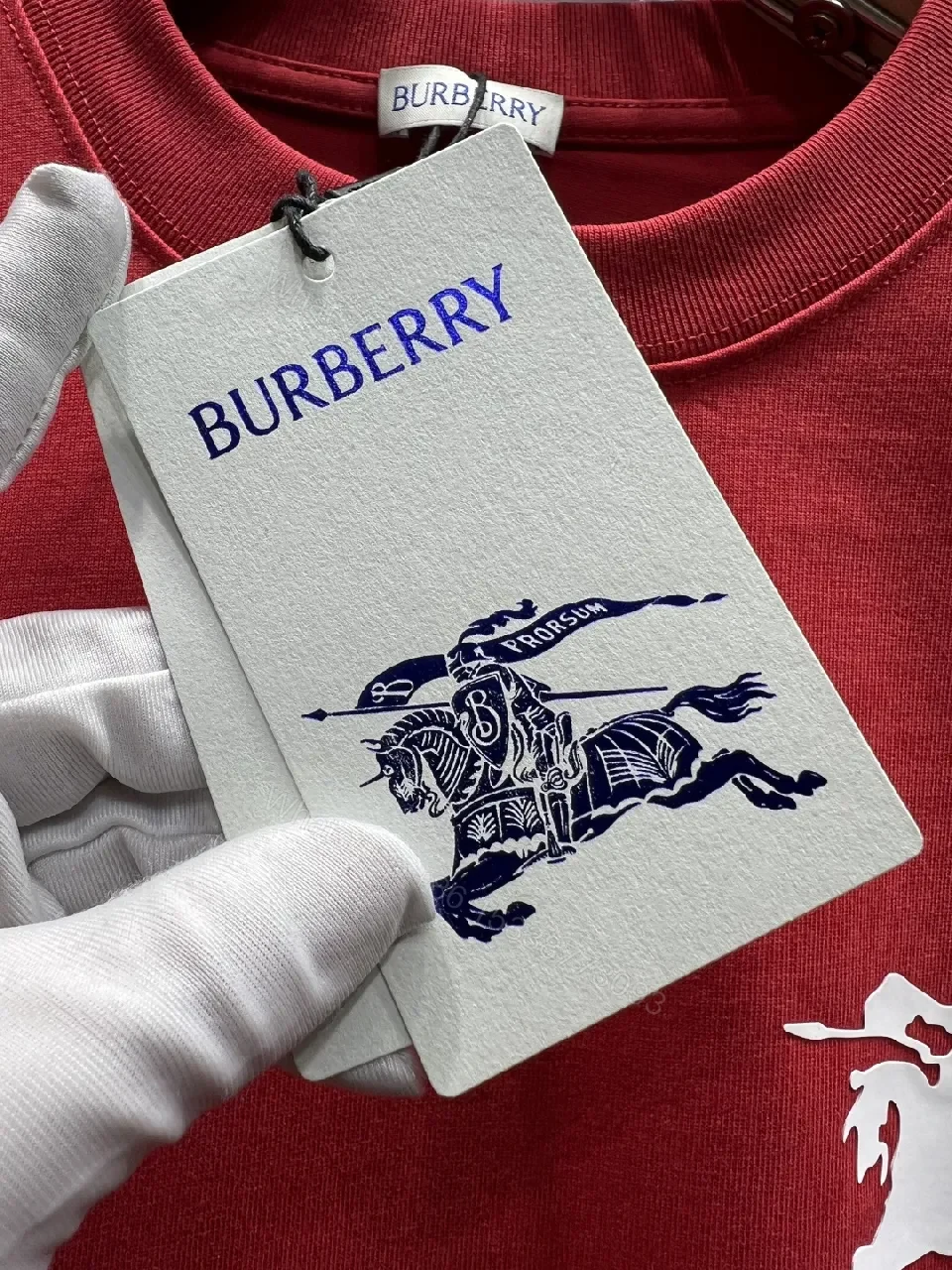 View 2 of Red Cotton Tee — Minimal Logo, Bold Luxury, Everyday Wear