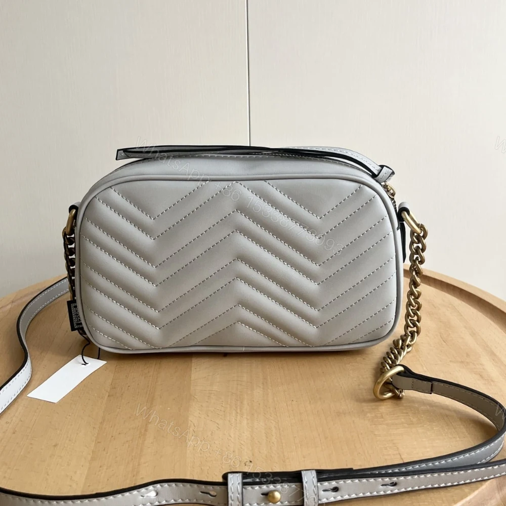 View 4 of Gucci GG Marmont Small Camera Bag Light Grey 24Cm