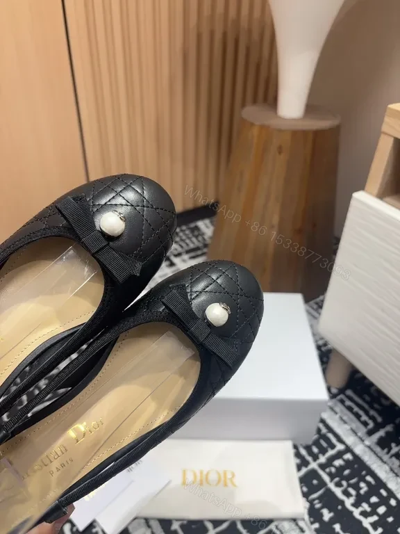View 5 of Elegant Pearl-Detail Quilted Slingback Heels â€“ Dior-Inspired Luxe Footwear