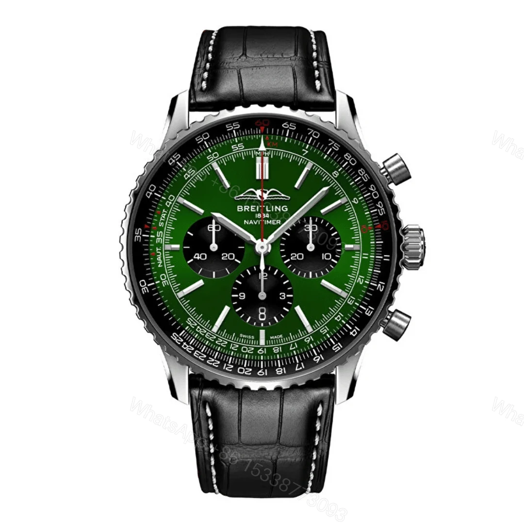 Breitling Navitimer B01 Chronograph Green Dial Replica — view 1