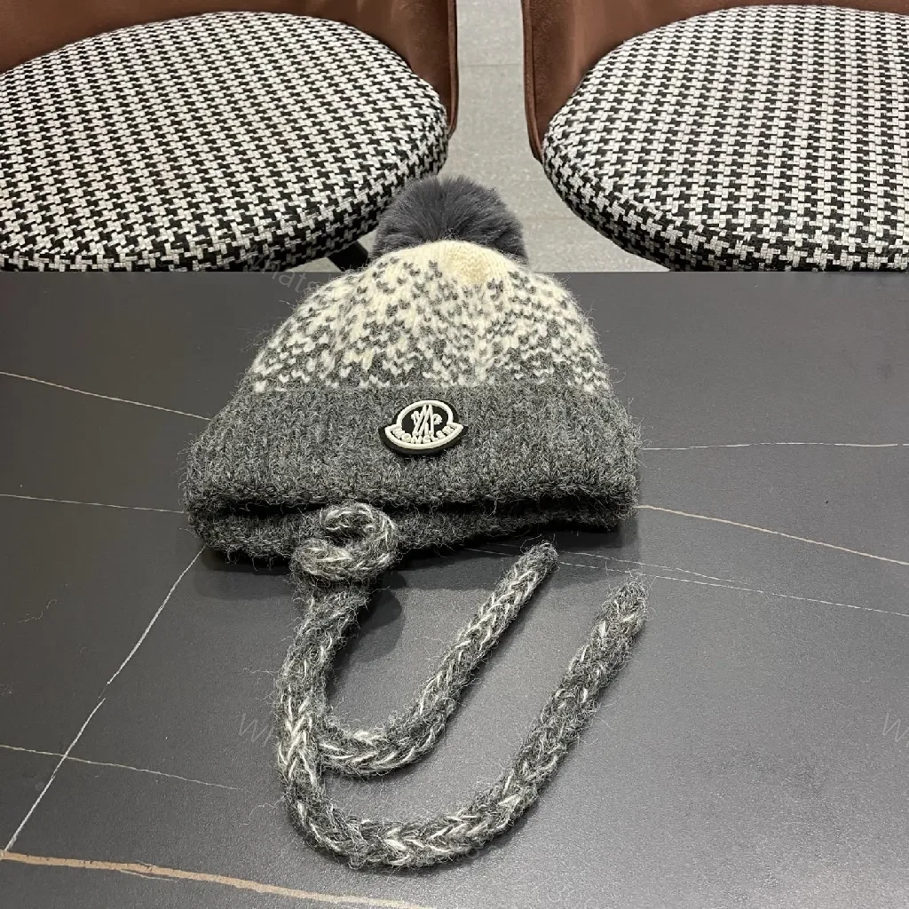 View 5 of Cozy Knit Beanie with Marled Texture & Pom-Pom Detail