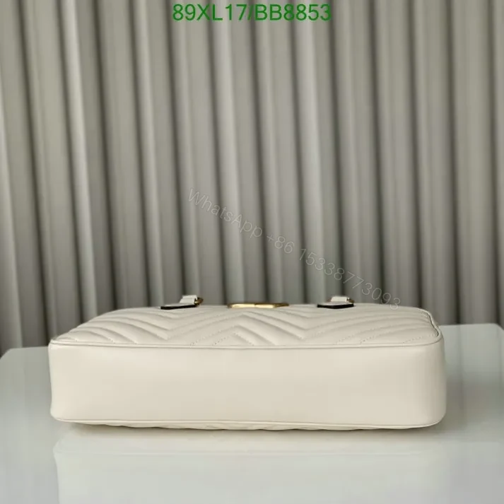 View 5 of Gucci Faux GG Marmont White Top Handle Bag BB8853