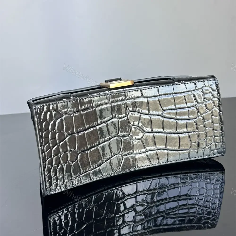 View 7 of 高仿BalenciagaHourglass系列鱷魚皮沙漏包S