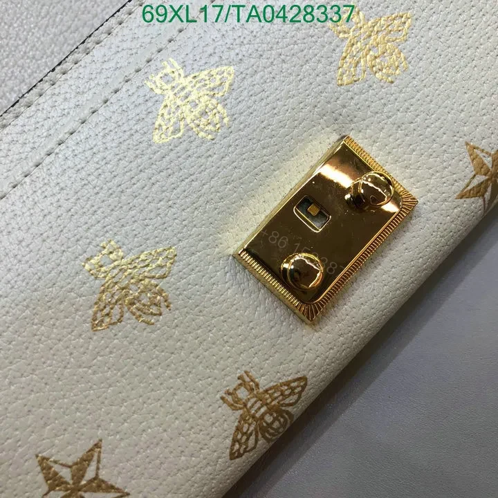 View 5 of Gucci Padlock Bee Star White Wallet on Chain Knockoff GF78QS