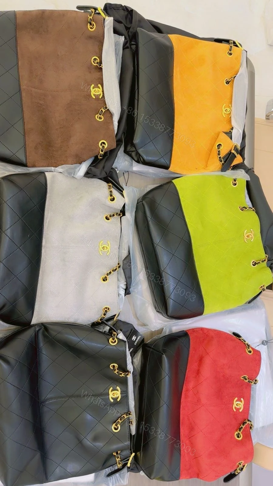View 4 of First Copy Chanel 25 S Suede Hobo Bag