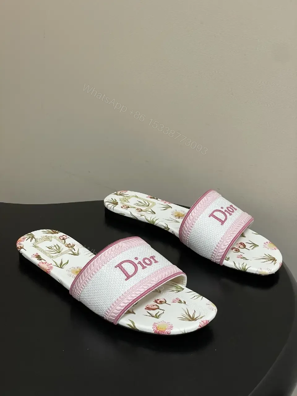 View 9 of Floral-Print Slides with Luxe Strap Comfort Footbed