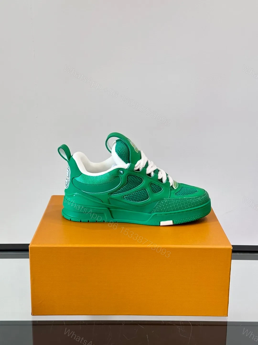 View 6 of LV Men Green Mesh Sneakers