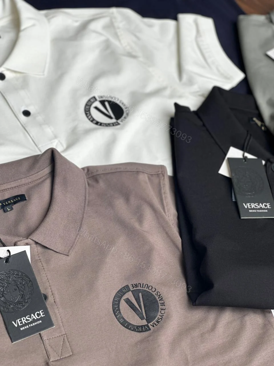 View 6 of FIRST COPY VERSACE EXCLUSIVE COTTON LYCRA COLLAR T-SHIRT
