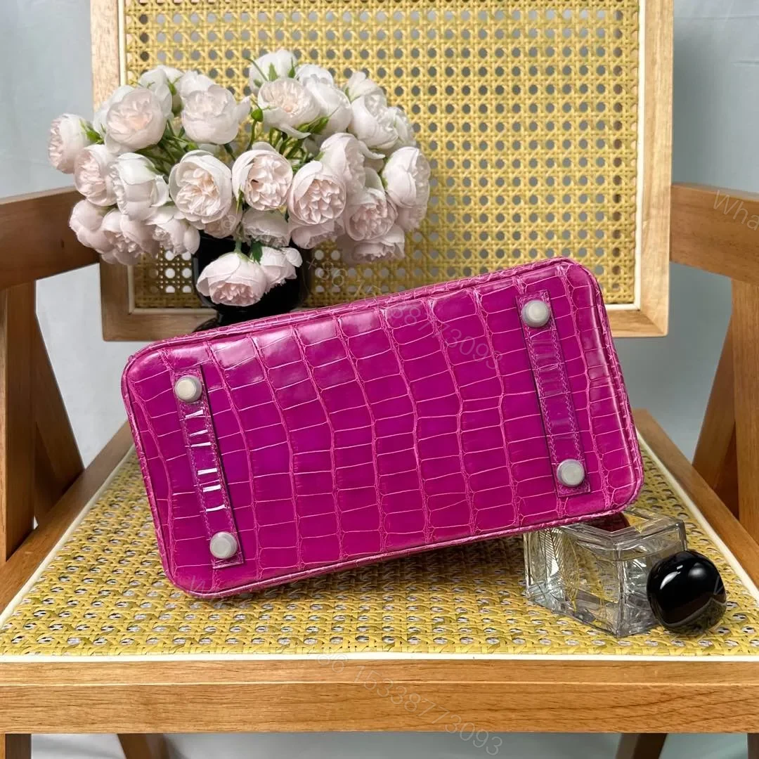 View 4 of Hermes Birkin 25cm Crocodile Leather Silver Hardware