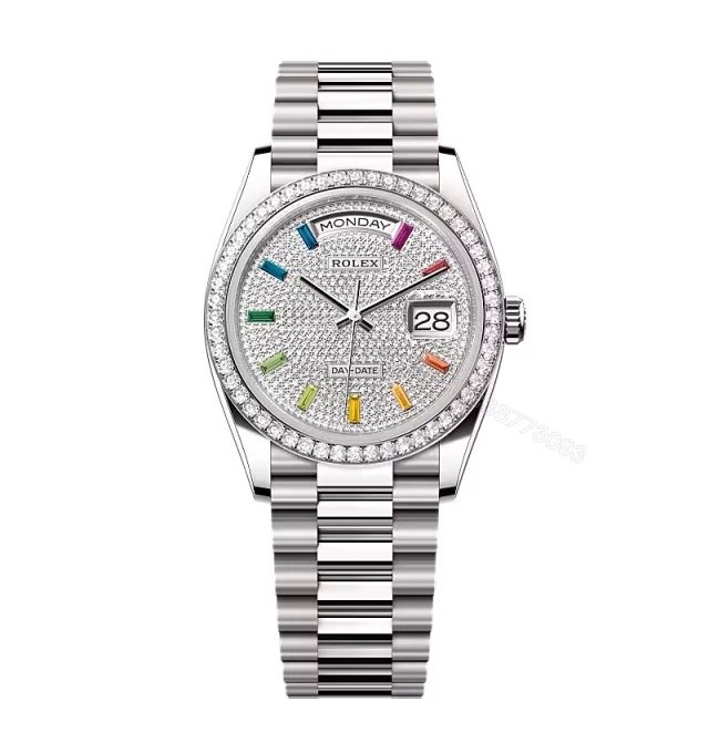 Superclone Rolex Day-Date Diamond-Paved Dial 128349rbr-0006 36 mm — view 1