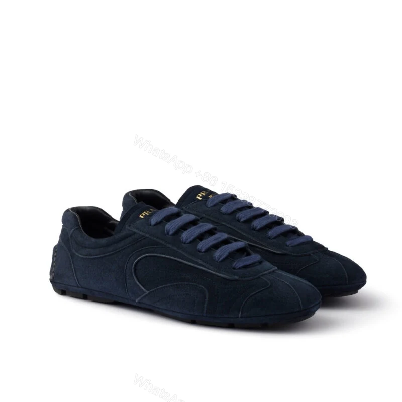 View 9 of Prada Montecarlo Re Edition 2005 Suede Sneakers Navy
