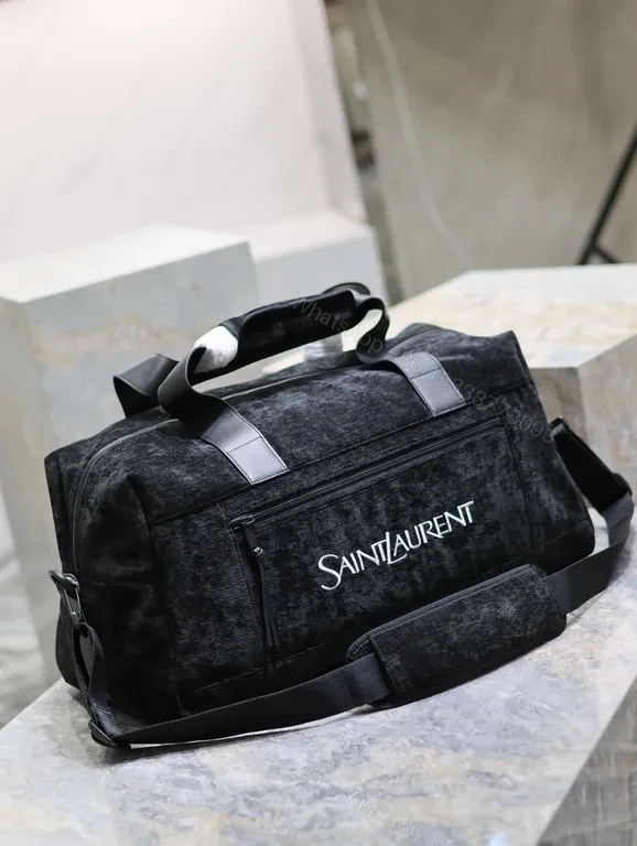 View 5 of Structured Black Duffle: Luxe Texture, Organized Utility