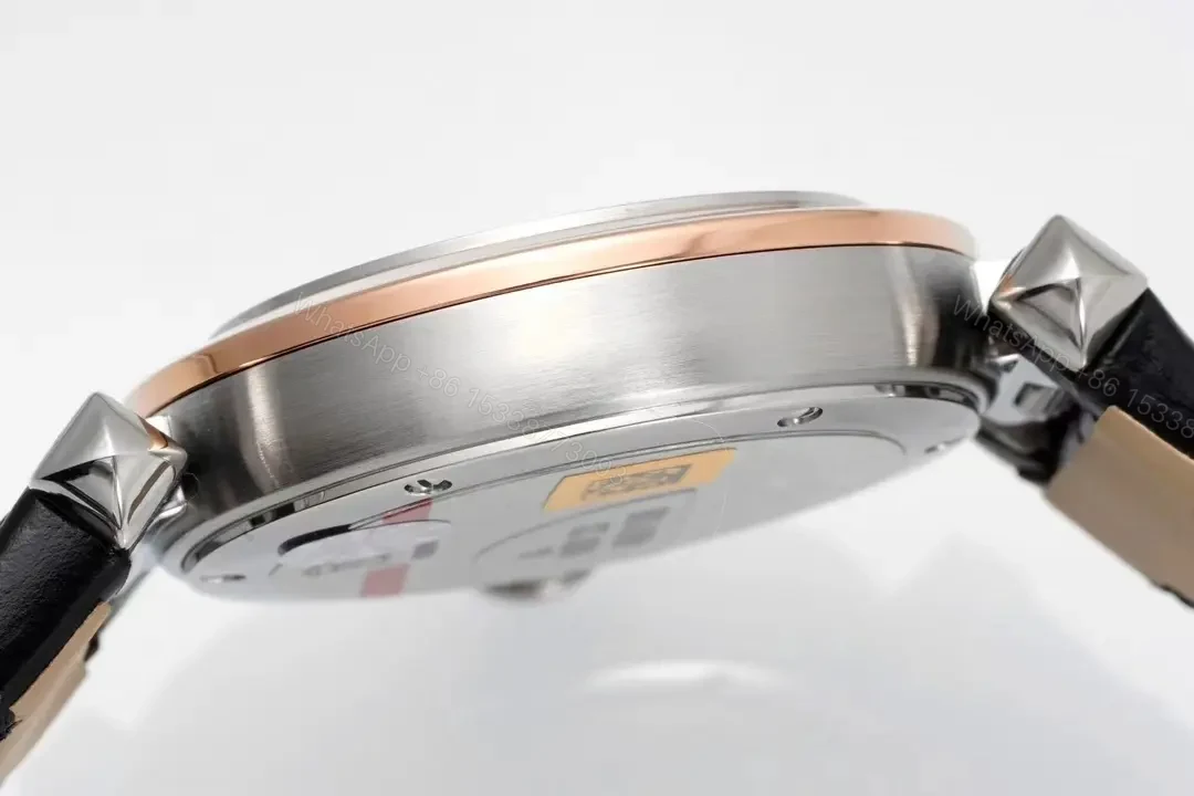 View 6 of JF Factory Cartier Pasha de Cartier Ladies Watch – Rose Gold and Stainless Steel with Black Leather Strap