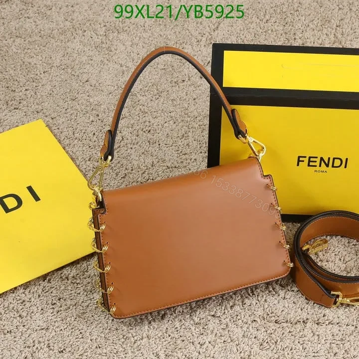 View 21 of Fendi Baguette Brooch White Leather Bag YB5925