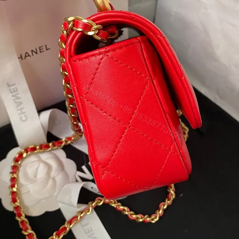 View 3 of Red Quilted Satchel: Luxe, Daily-Style Handbag
