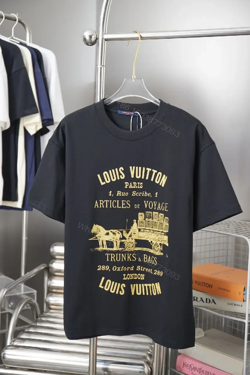Graphic Luxury Tee Bold Gold Print Casual Top — view 1