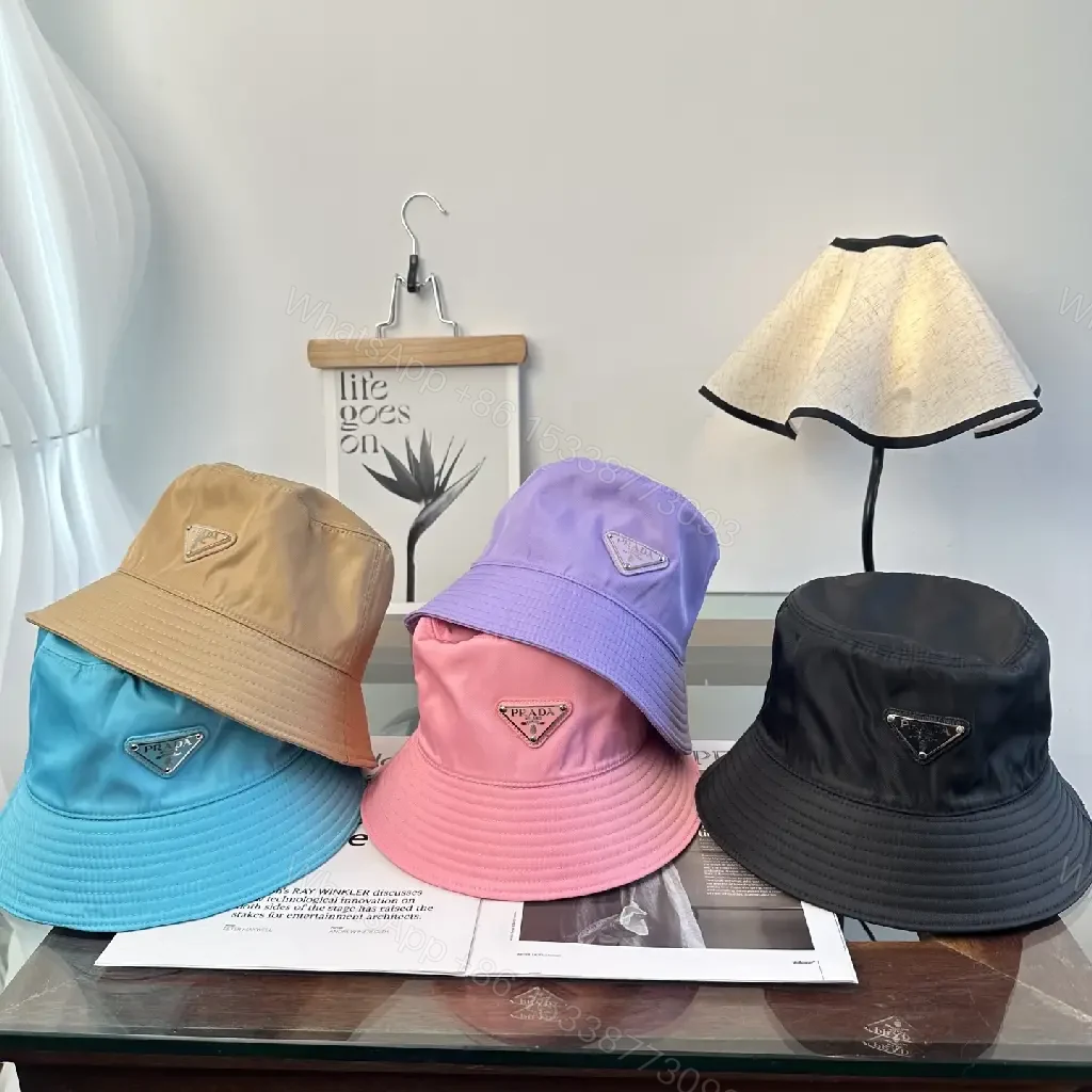 View 5 of Pastel Lavender Nylon Bucket Hat with Prada-Inspired Detail